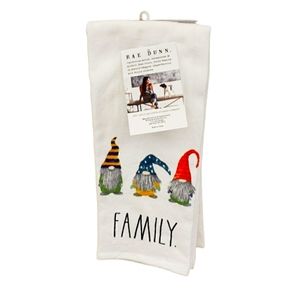 Rae Dunn FAMILY Gnomes Kitchen Towels Set of 2 NWT